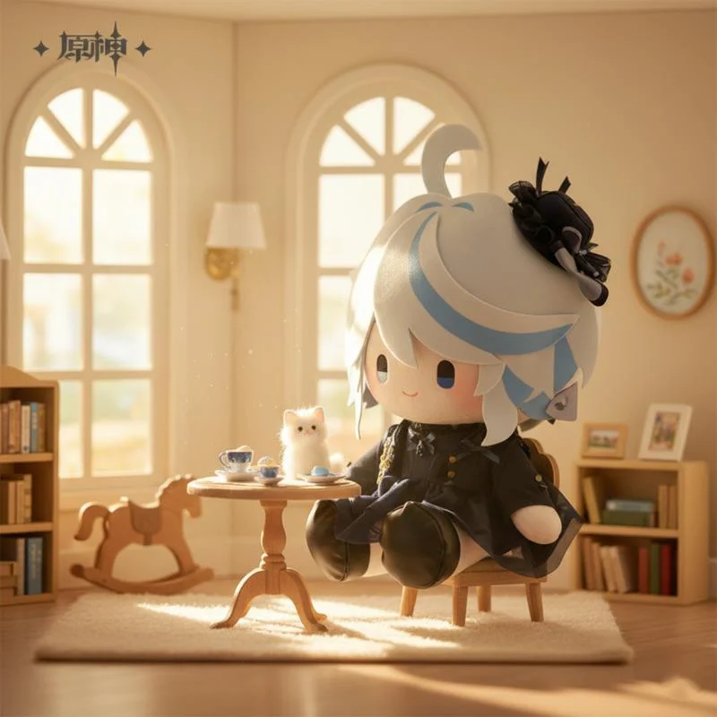 

Genshin Impact Furina Themed Series Sitting Plush Doll Cute Stuffed Toy For Game Fans Collection Holiday Gift Desktop Home Decor