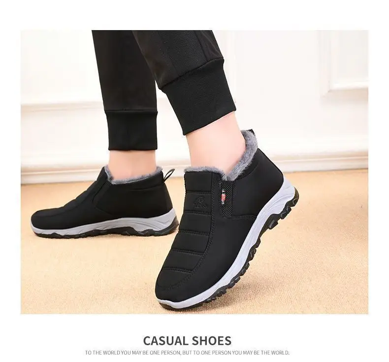 

Men's plush thickened warm and wear-resistant walking non slip Mens autumn and winter old Beijing cotton men shoes