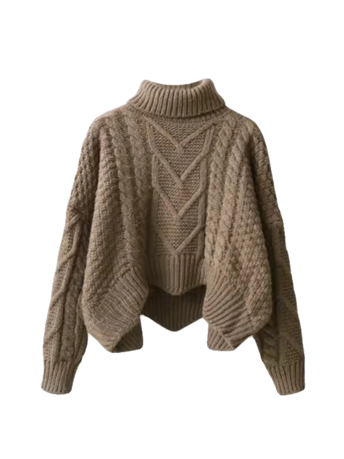 الرجعية اليابانية Sle فضفاض محبوك سترة المرأة الخريف تصميم جديد التخسيس العلوي العصرية عالية الياقة طويلة Sve #4