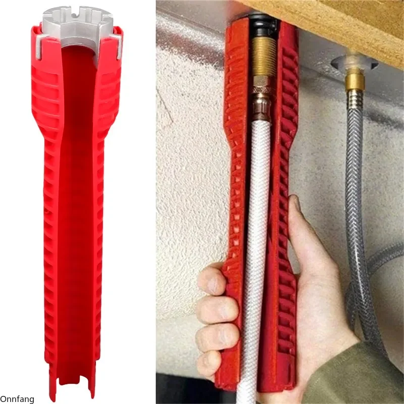 Llave de tubo antideslizante 8 en 1, llave de reparación de fregadero de cocina, montaje de grifo de baño, juego de llaves de INSTALACIÓN DE FONTANERÍA