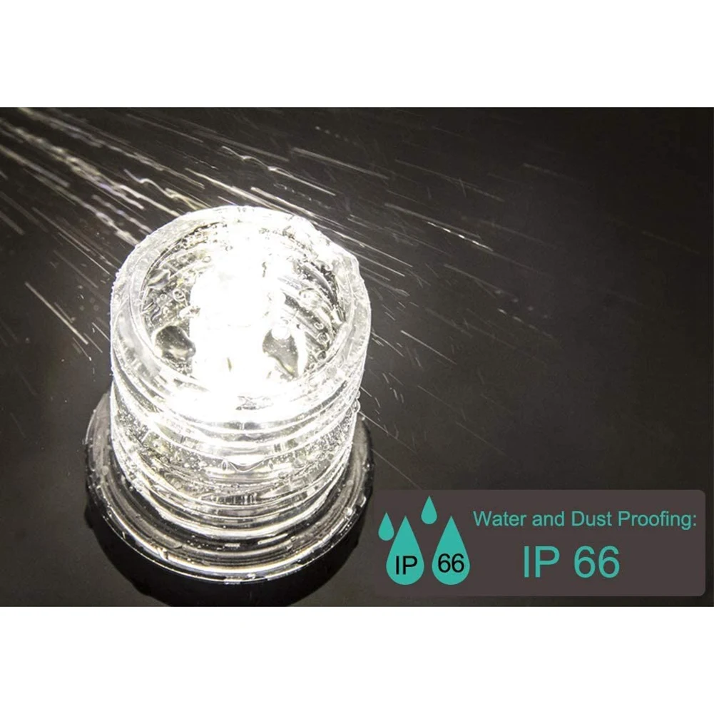 Luce di navigazione a LED pieghevole da 8 pollici Lampada di segnalazione a vela da 360 gradi per luce di ancoraggio di poppa per barche e yacht F