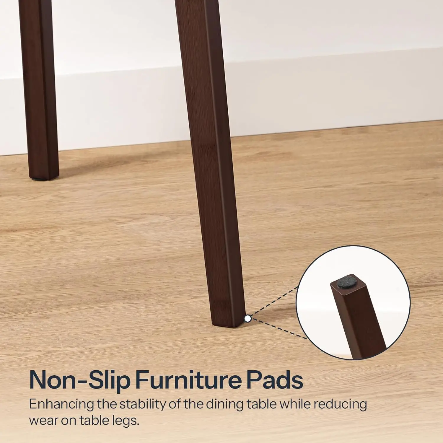 Bamboo Dining Table, Square Dining Table for 2, 27.6" Kitchen Table for Small Space, Writing Table, Easy to Assemble, for Dining