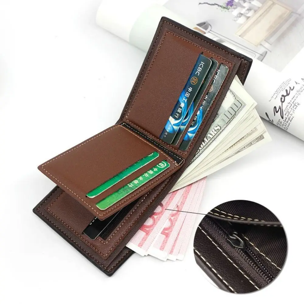 Luxury PU Leather Men's Wallets Ultra Thin Multi-card Slot Card Holder Frosted Large-capacity Card Bag