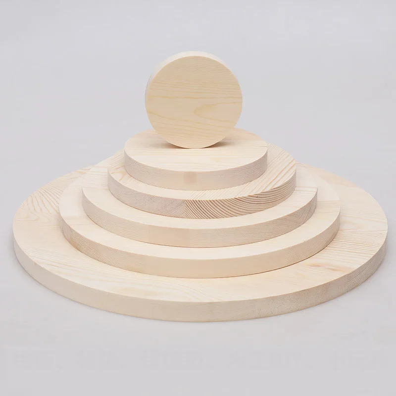 Thick 5-30mm Hand Drawn DIY Handmade Round Wooden Chip Diameter 50-400mm Wooden Board Pyrography Oak Plywood Thin Wooden Boards