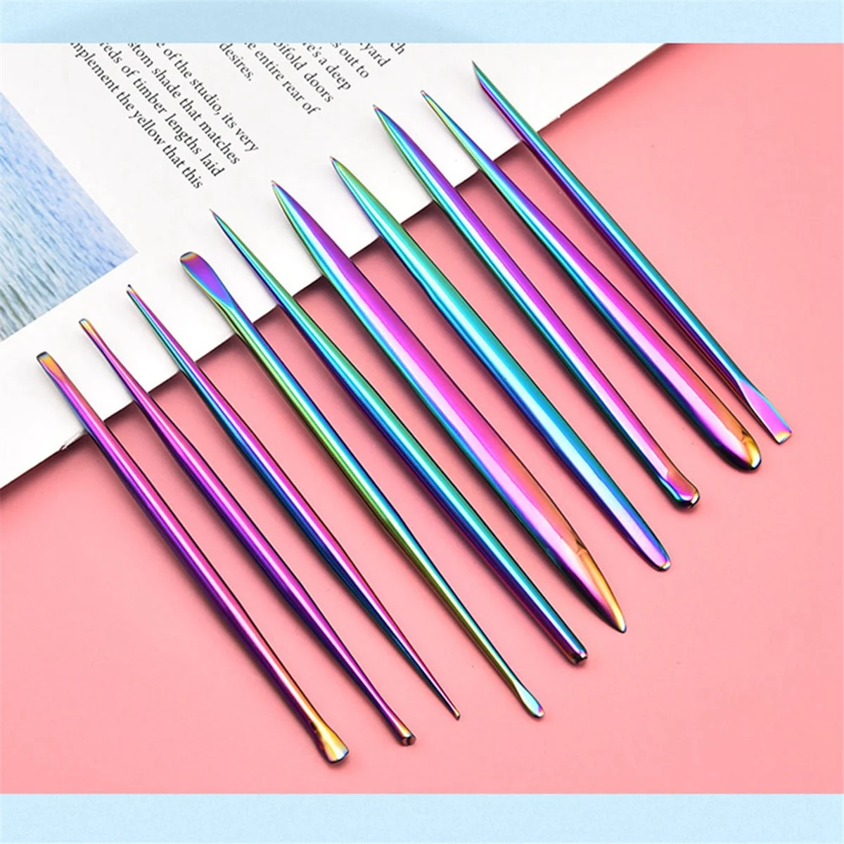 الفولاذ المقاوم للصدأ الملونة لينة الفخار الطين النحت أداة الطين النقش أداة DIY بها بنفسك بوليمر كلاي النمذجة أدوات نحت HOT