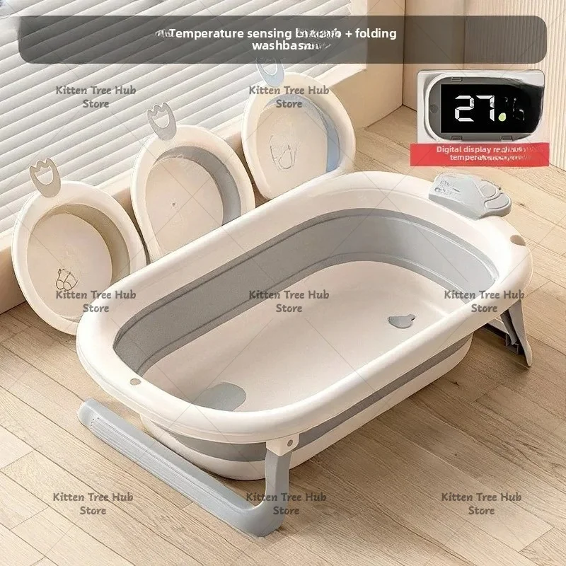 Foldable Baby Bathtub, Children’s Products, Suitable for Sitting or Lying Down, Household Use for Easy Bathing