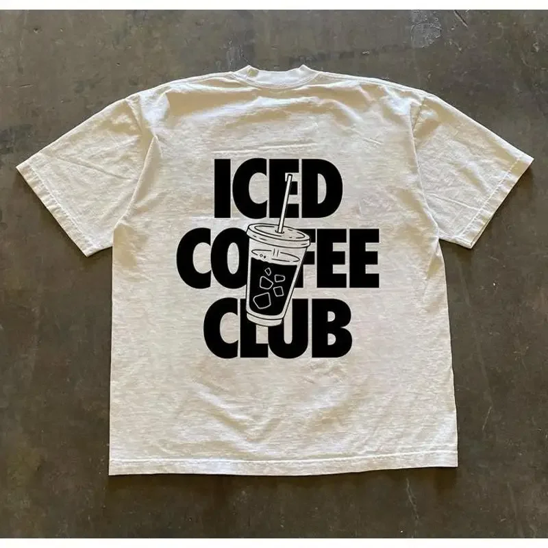 Iced Coffe Club back print T Shirt  S 5XL