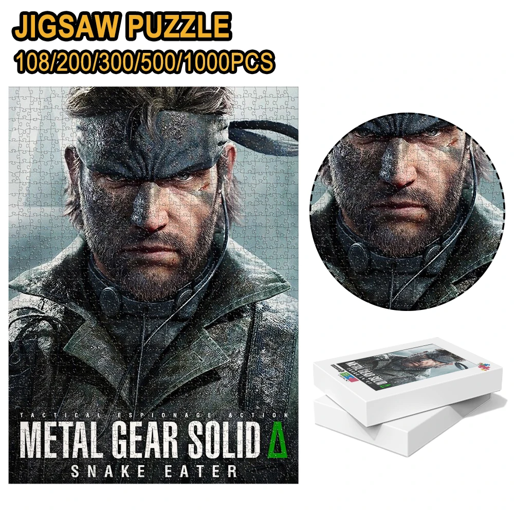 

Металлическая головоломка Metal Gear Solid Snake Eater Naked Snake, деревянный пазл 108/200/300/500/1000 деталей, цветная коробка
