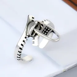 New in 925 Sterling Silver Geometry Zipper Woman Rings Luxury Designer Jewelry  GaaBou Jewellery