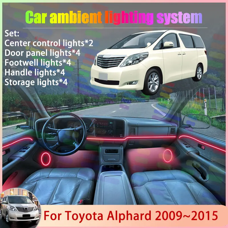 

For Toyota Alphard MK2 AH20 Vellfire 2009~2015 2/18 in 1 Car Atmosphere Light Lamp RGB Shade Ensemble Streamer Atmosphere Set