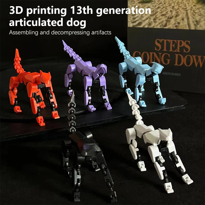 3D Printing Movable Multi-Jointed Shapeshift Robot Dog Lucky Doll 13 Joints Toy DIY Puzzle Assembling Toy Styling Ornaments Gift