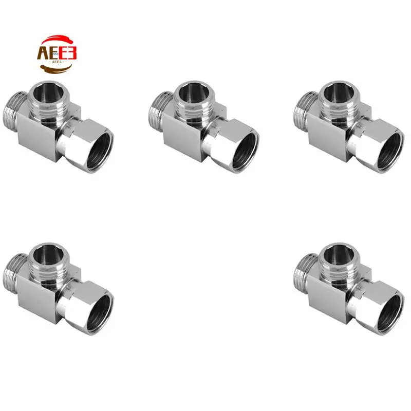 

AEE3-5X Brass 3 Way Water Diverter Adapter Quickly Installation Bathroom Shower Bidet Angle Replacement Valve Connector
