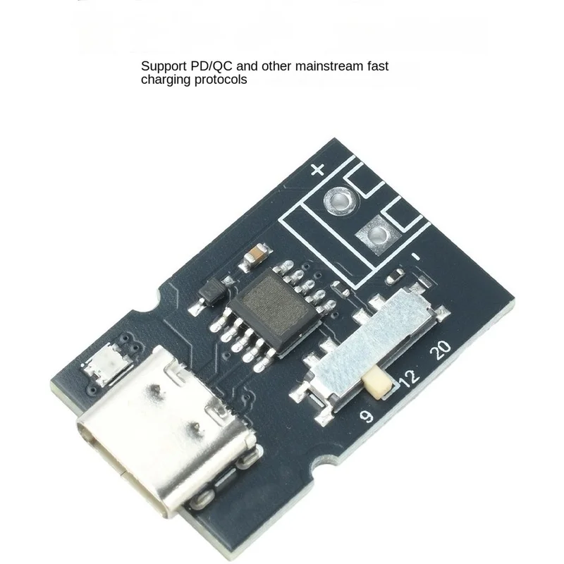 DT21 PD QC Fast Charging Trigger Module Type-C, 4 Adjustable Voltage Levels 5V/9V/12V/20V with Color Indicator, for Electronics