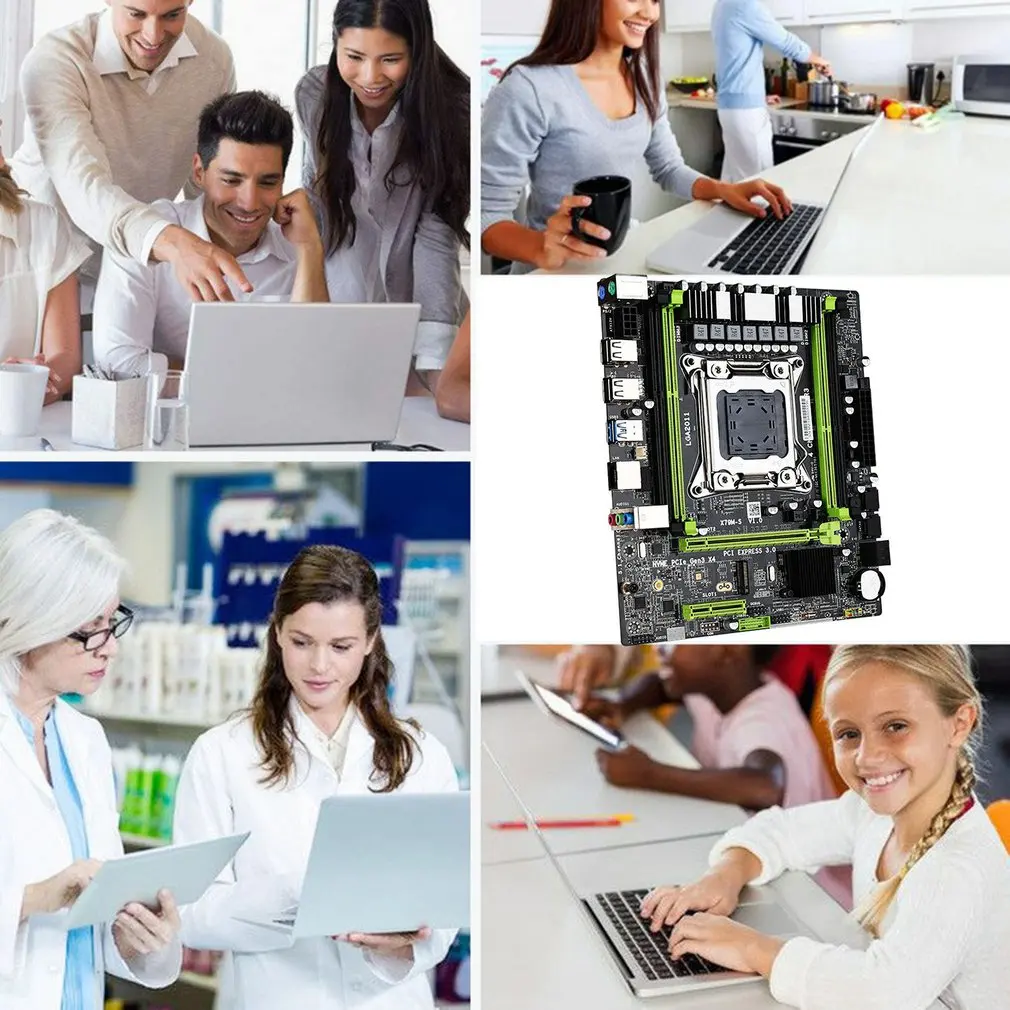 X79M-S Mainboard X79M2 2.0พร้อม Xeon E5 2640 V2โปรเซสเซอร์ DDR3 1600MHz ECC / REG RAM M.2 SSD 8 cores 16หัวข้อ Motherhood