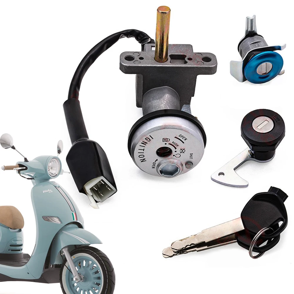 Juego de llaves de bloqueo del interruptor de encendido de motocicleta para Italika Vitalia 150 2020 2021 2022 2023 2024 F 04020258   Kit de interruptores