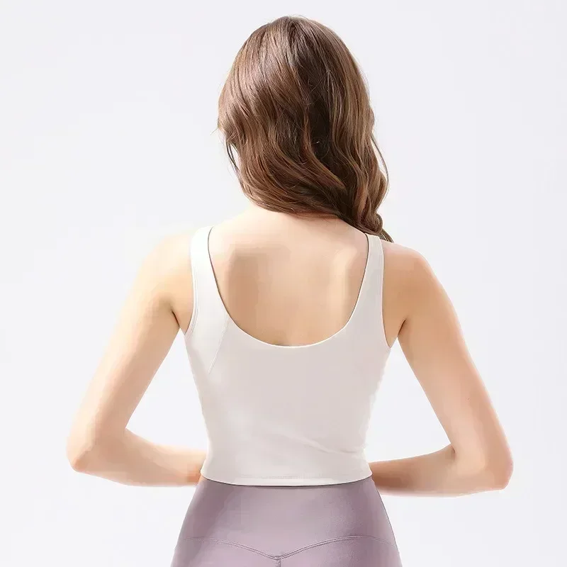 

Lemon Buttery Soft Workout Gym Racerback Crop Tank Women Passion U-Shaped Back Yoga Bras Sports Sleeveless Shirt Athletic Tops