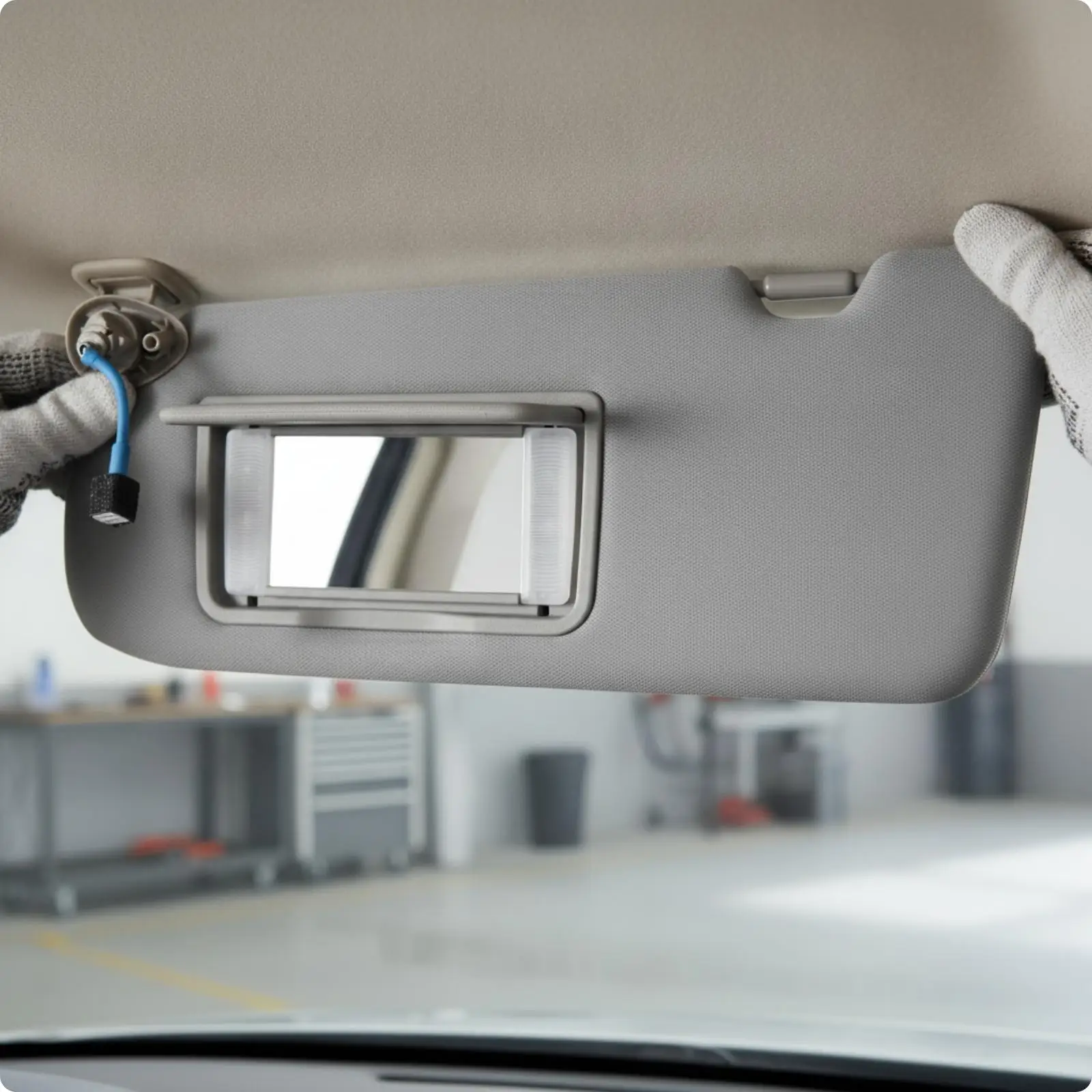 Left Driver Side Sun Visor | quick install-in Installation Structure, Sun Visor with illuminated mirror, for Front Windshield
