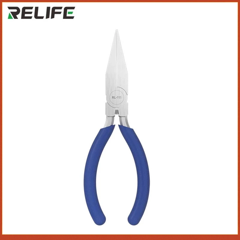 RELIFE Toothless Flat Nose Industrial Pliers Carbon Steel Spring Clamp For Mobile Phones DIY Wire Repair Tool Non Slip