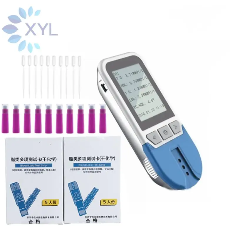 Zealson 4 en 1 Probador de lípidos Colesterol total Tc Triglycerides Tg Monitor de sistema de perfilador Hdl de lipoprotein de alta y baja densidad.