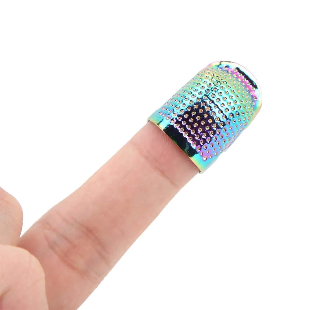 4Pcs Durable Brass Finger Protector Thimble Colorful Design Non-Slip Grip Adjustable Sewing Thimble Metal Thimble For Knitting