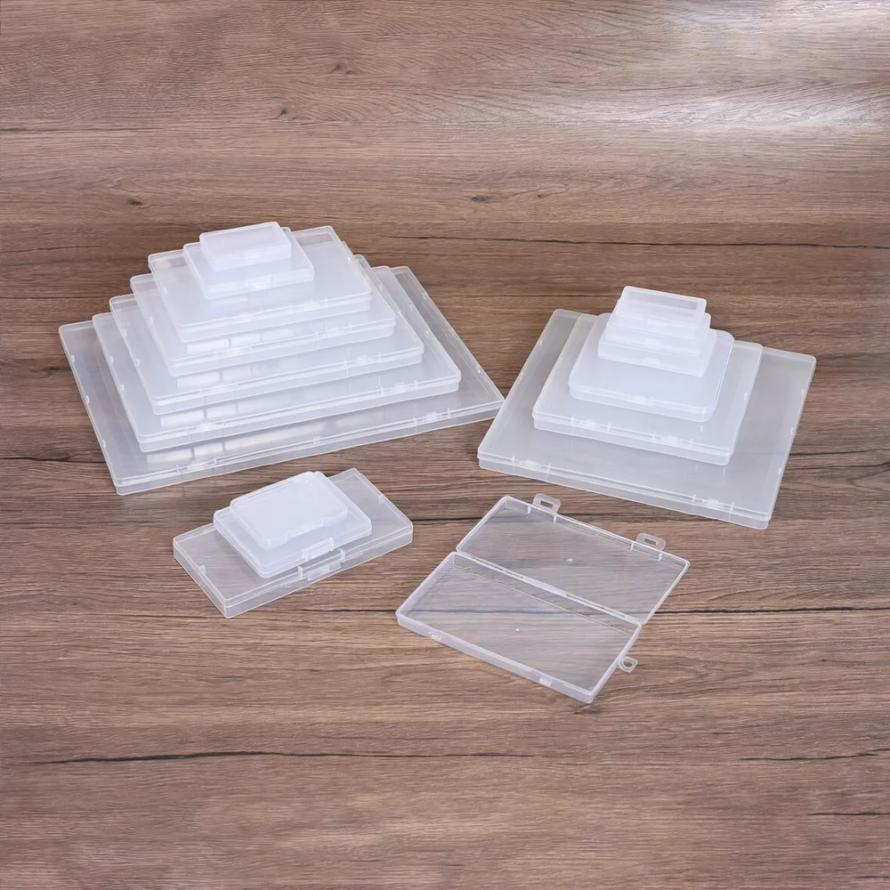 Clear Plastic Storage Box Transparent Case For Small Items Electronic Components Hardware Jewelry Beads Craft Workshop Organizer