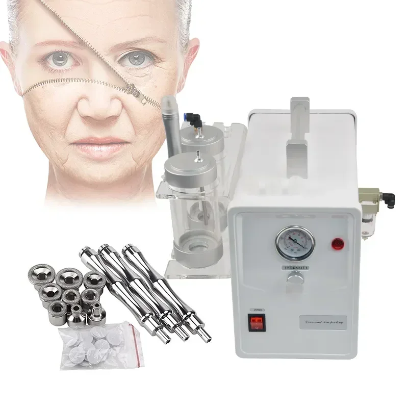 2 in 1 Professional glow facial diamond crystal vacuum powder microdermabrasion machine dermabrasion peel micro pen device home