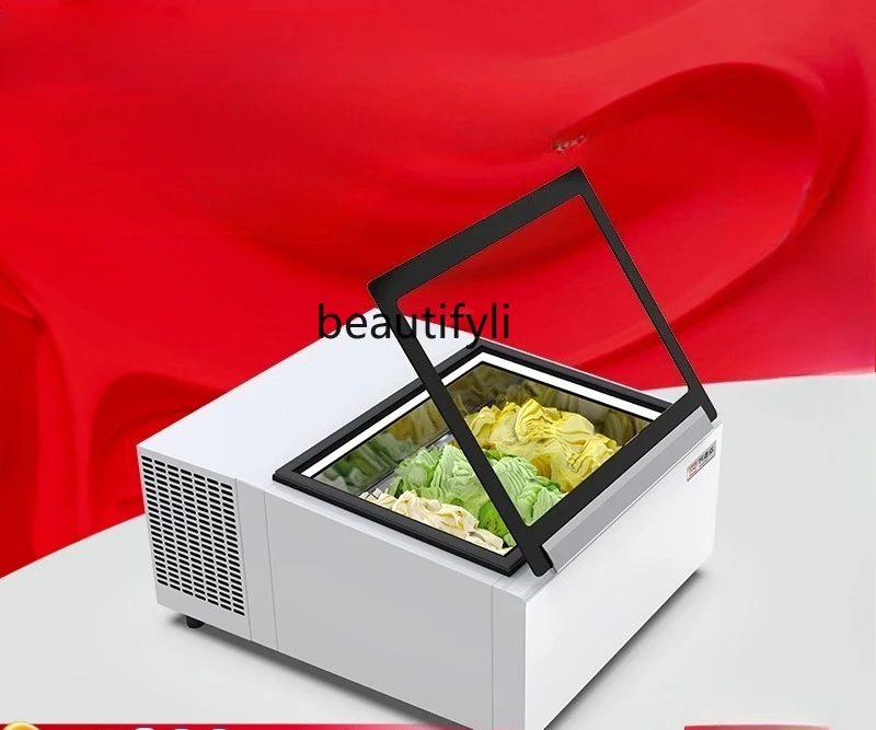 

Ice cream display cabinet Small desktop commercial ice cream, custom freezer