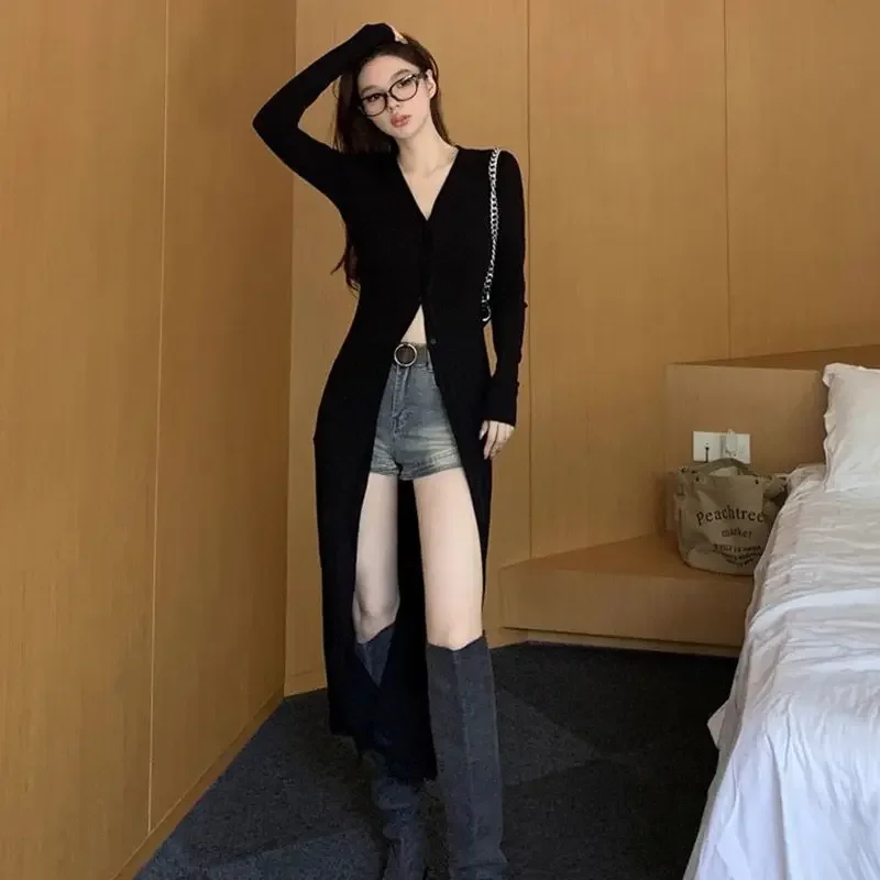 Cool Sle Yujie Fan Long Ice Silk Cardigan Sun Protection Shirt Women Fashionable All-Match Lazy Sweet Cool Fried Street E4766