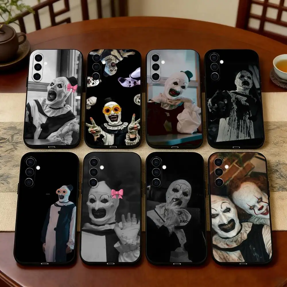 T-Terrifier H-Horror C-Clown Phone Case For Samsung Galaxy A73,A72,A71,A70,A53,A52,A51,Soft Silicone Black Cover