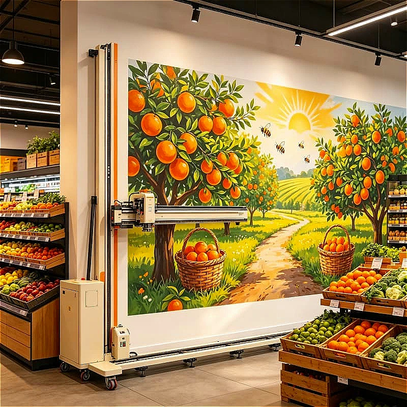 High Resolution UV Wall Printer 2880dpi Vertical Inkjet 3D For Glass Tile Wood Metal Acrylic Stone Surface Printing Customized
