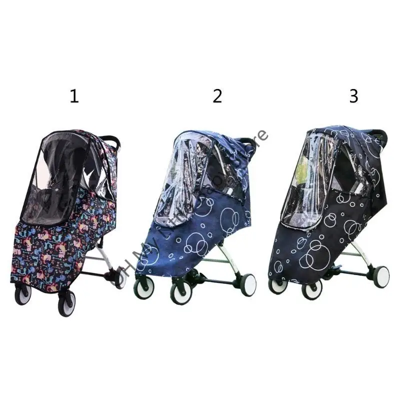 

M76C 1Pc Portable Universal Waterproof Rain Cover Weatherproof Shield Wind Canopy Baby Stroller Pushchair Mesh Ventilation