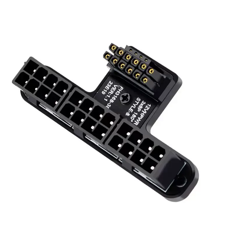 NVME 3x8P to 40 Graphics Card ATX3.0 12VHPWR 12+4P 180 Degree Power Adapter 600W for GPU