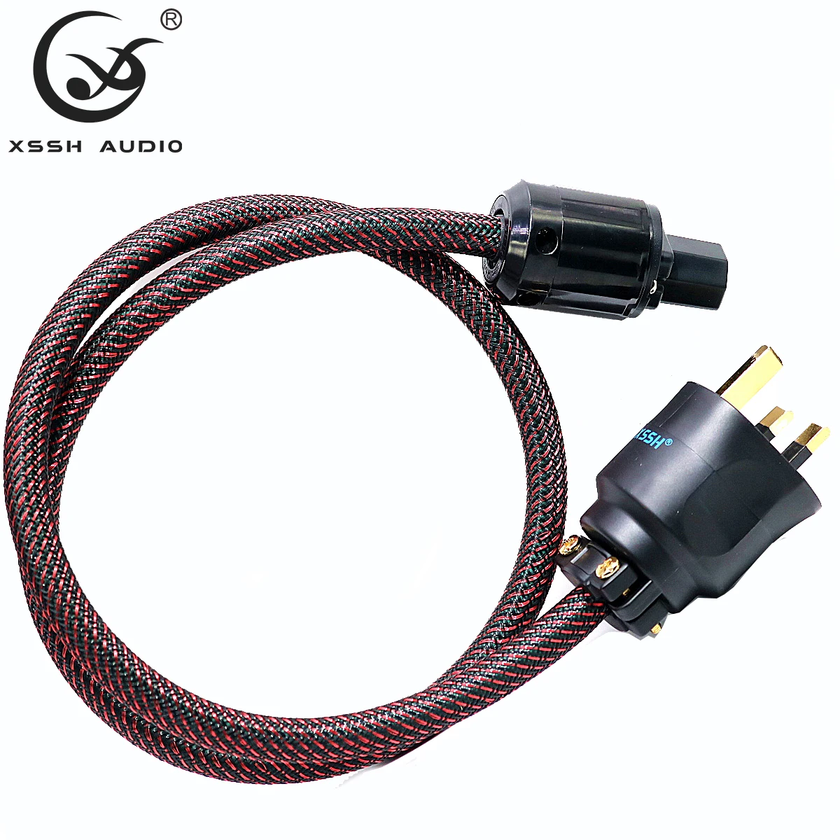 Audio Line XSSH Hi-End Hifi Amplifier OFC Pure Copper 16.5MM British UK IEC AC Female Male Gold PlatedPlug Power Cable Cord Wire