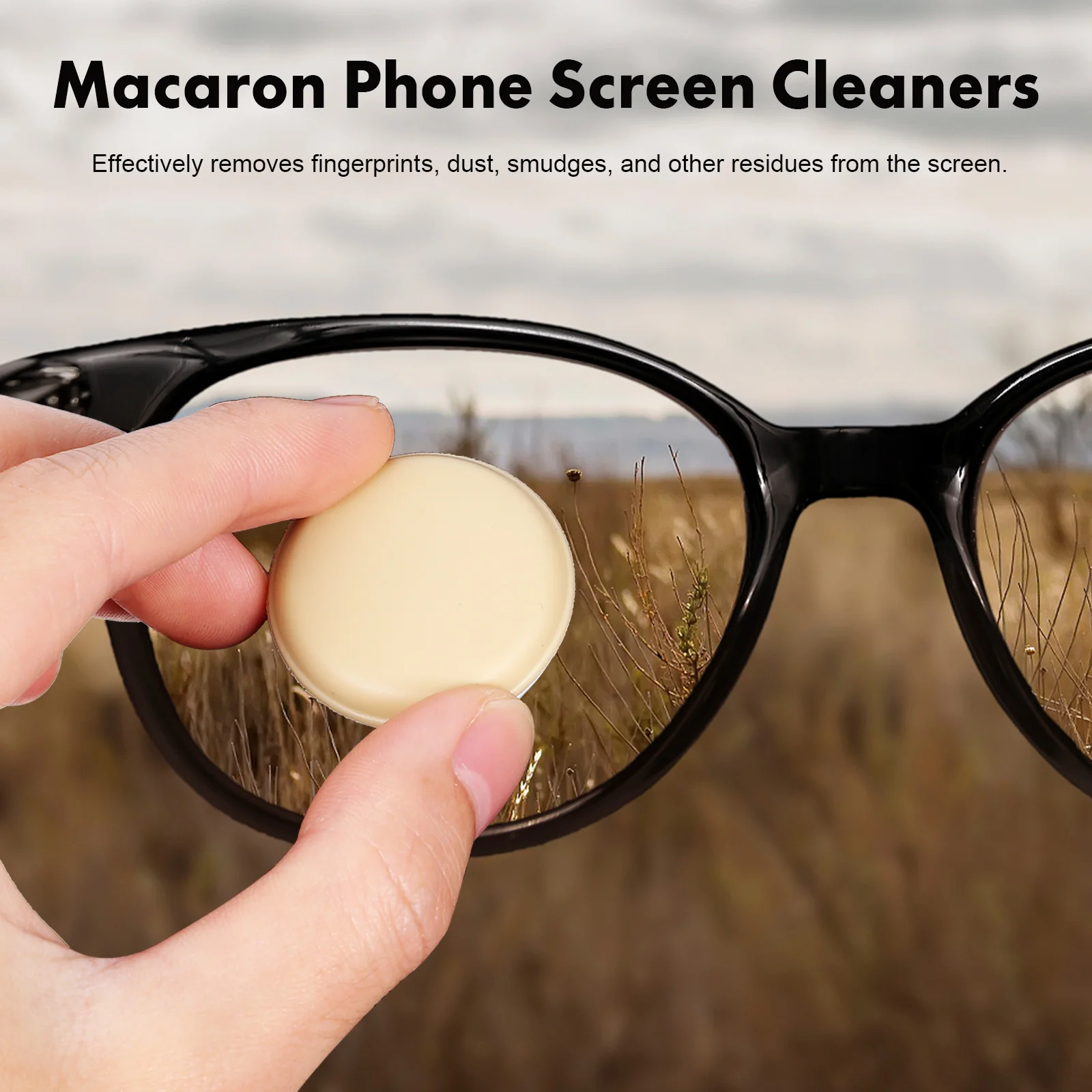 

4Pcs Creative Screen Cleaners Fun Macaron Design Phone Wipes for Fingerprints Smudges Bags Hanging Phone Accessories