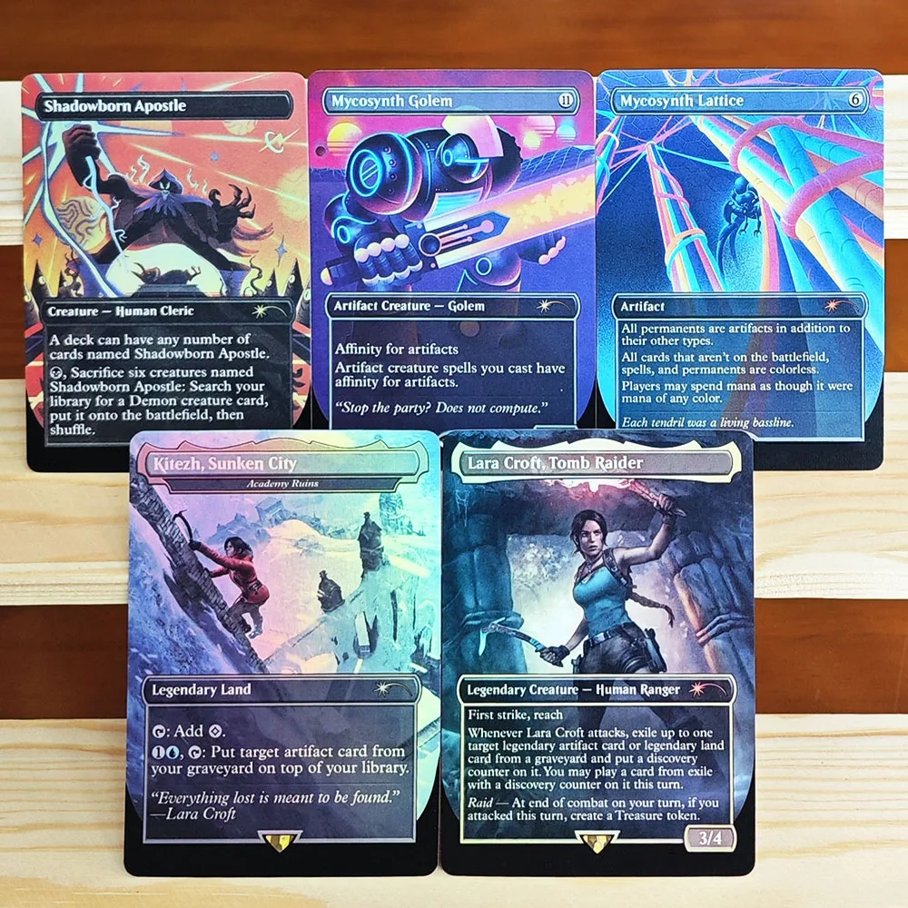 Shadowborn Apostle/Mycosynth Golem/Mycosynth Latticee/Kitezh, Sunken City/Lara Croft, Tomb Raider - Cartas TCG Raras para Colecionar