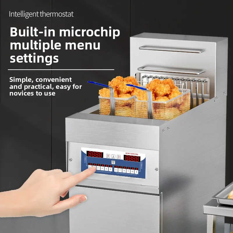 HTT Electric Fryer Computer Version Large Capacity Vertical Fried Chicken Equipment KFC Constant Temperature Electric Fryer