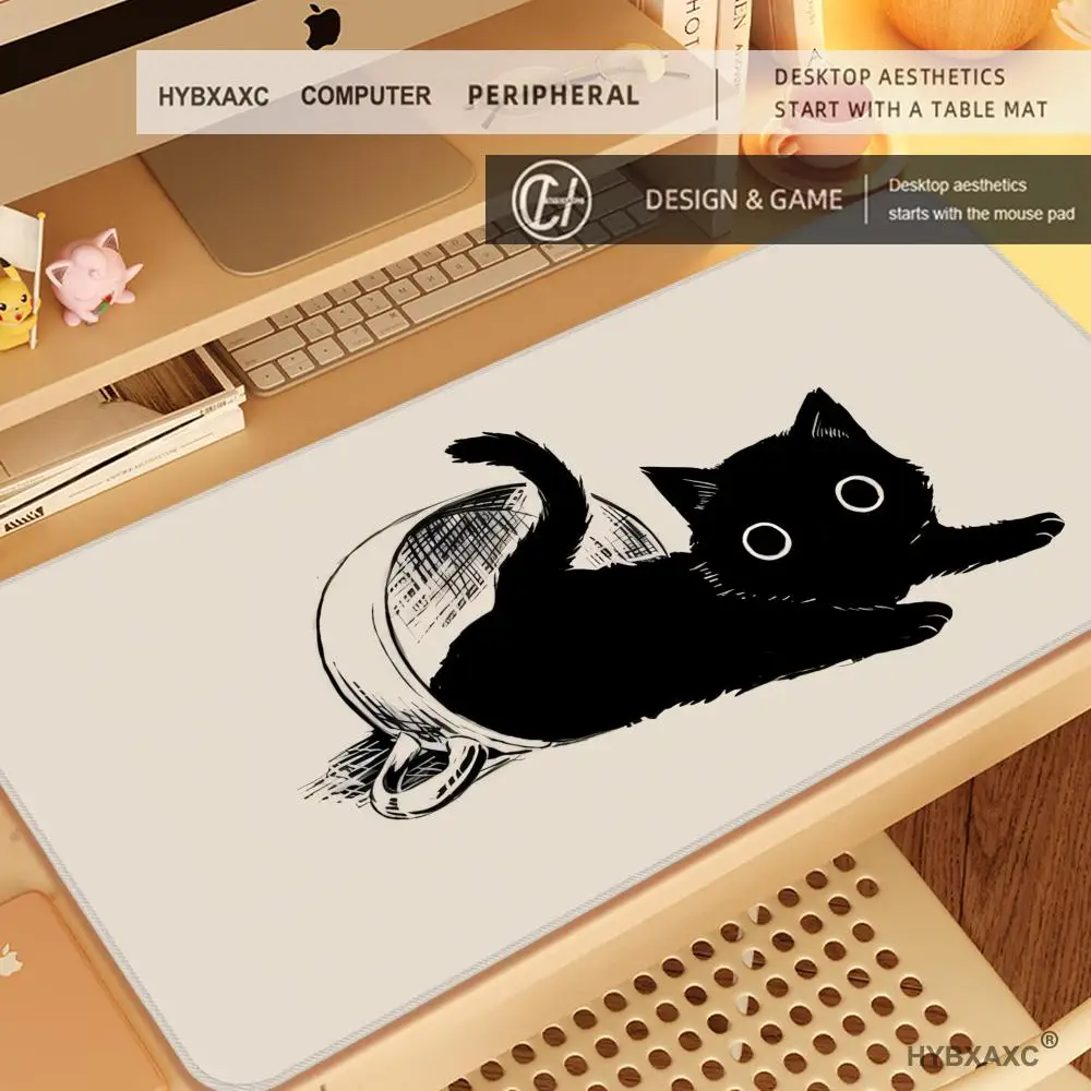 

900x400mm Kawaii HYBXAXC Ink Cat Mouse Pads Custom Table Mats Computer Mousepad Company Big Desk Pad Large Cute Gamer Mousepad