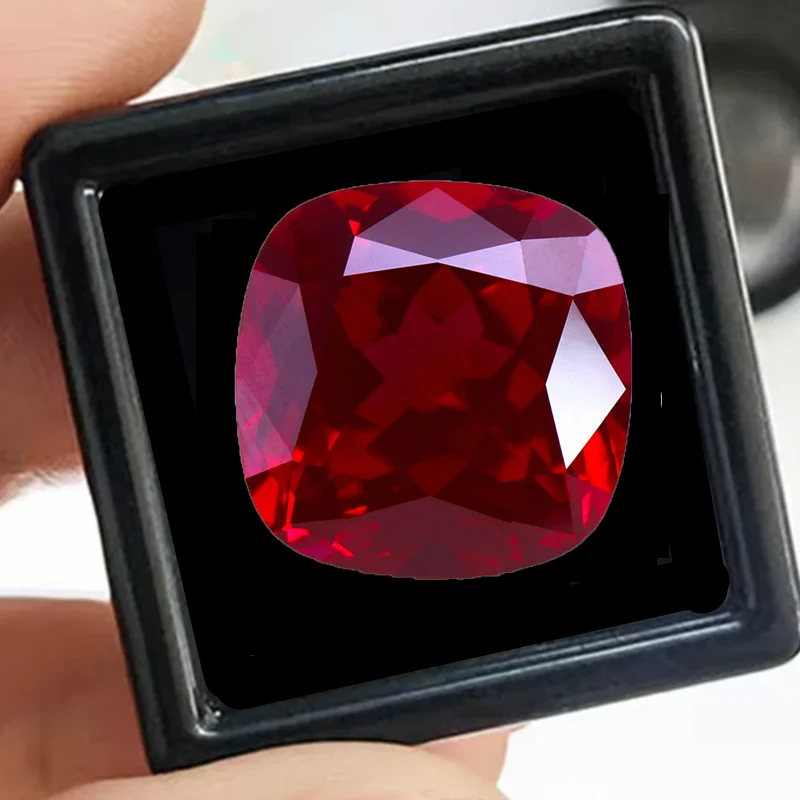 

Beautiful Ruby Cushion Cut Stone Pass UV Test Mohs Hardness Gems for Jewelry Making/Setting/Collection/Gift Gem Beads