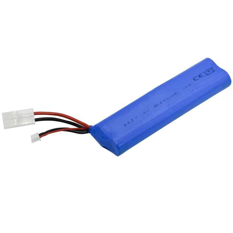 Upgrade 7.4V 6000mAh 45C 2S With Charger Lipo Battery With Tamiya Connectors For RC Toys Tank Car Parts T/2P Plug 7.4V Battery