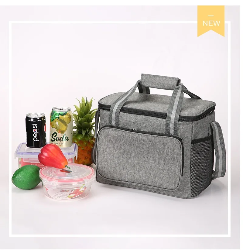 15L Portable Insulated Thermal Cooler Lunch Bag Waterproof  Durable Tote for Picnic Outdoor Dinner Camping Food Container Box