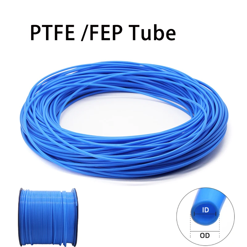 

1~10m Blue PTFE Tube ID 1 2 2.5 4 6 8mm OD 2 4 6 8 10mm FEP Insulated Hose Extruder J-head Rigid Pipe For 3D Printer Parts