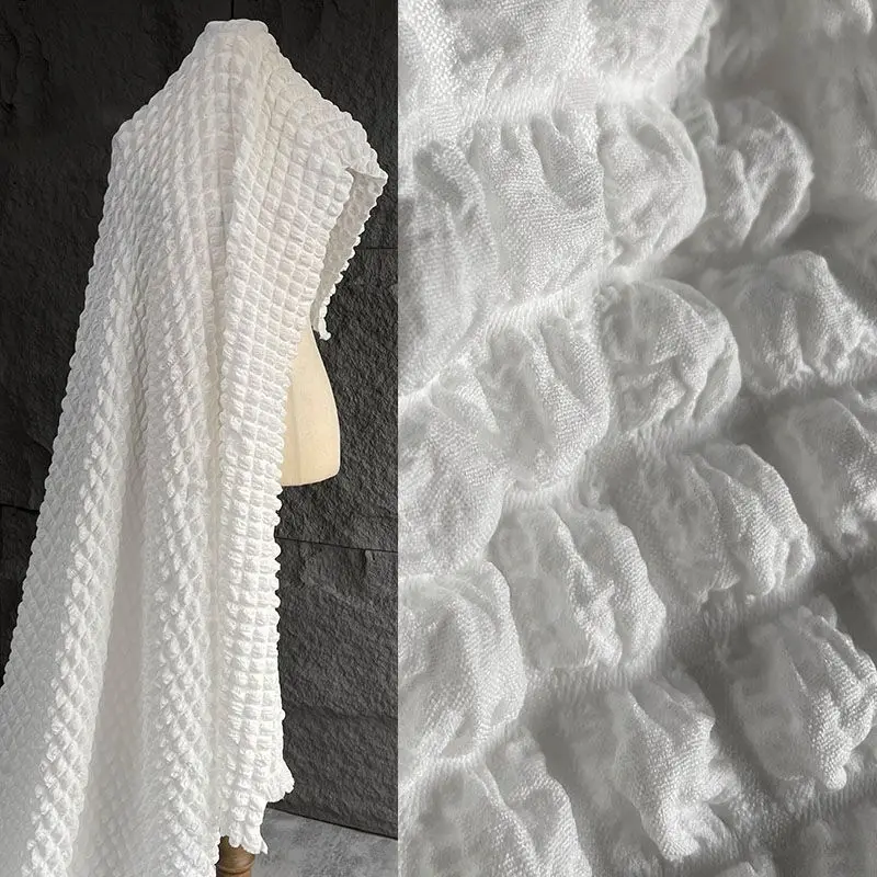 نسيج فقاعي منقوش ثلاثي الأبعاد، مرن وصديق للبشرة، قبعة راقية، فستان، بنطلون، قماش مصمم الملابس #6