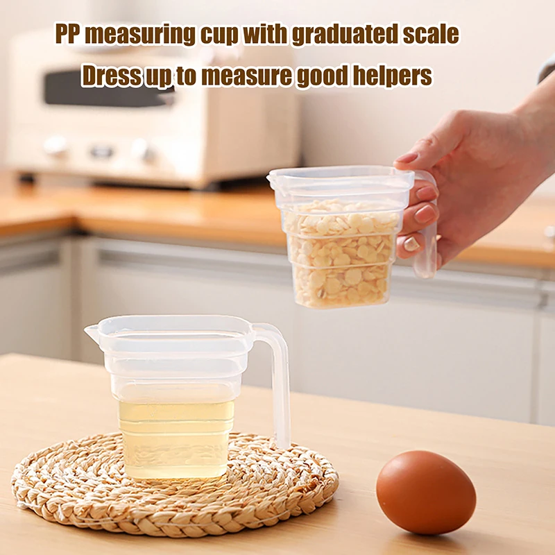 Plastic Tip Mouth Jug Pour Spout Measuring Cup Baking Beaker Portable Handle Measuring Cup Scales Tool Graduated Cup 250ML