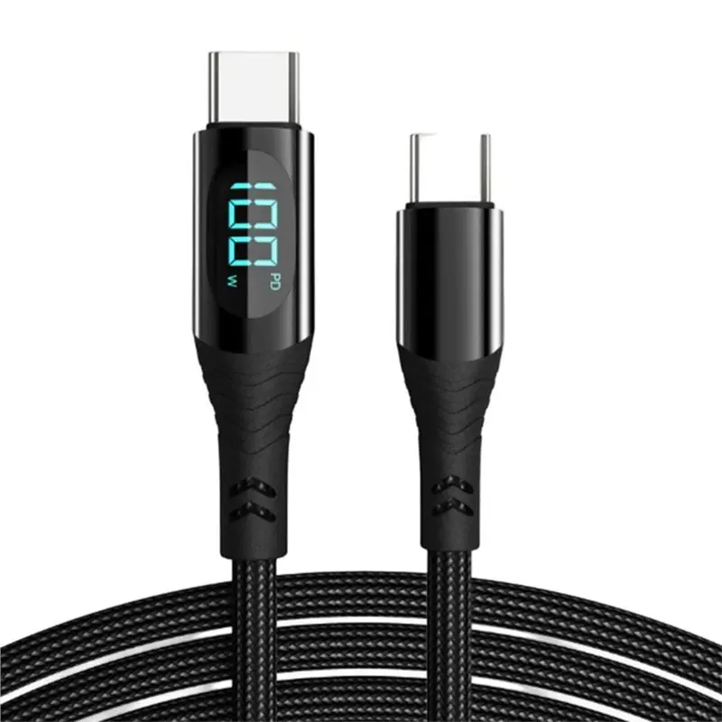 Y43A-PD 100W Dual Type-C Fast Charge Cable Wire For HUAWEI For Honor Phone Cord Data Display