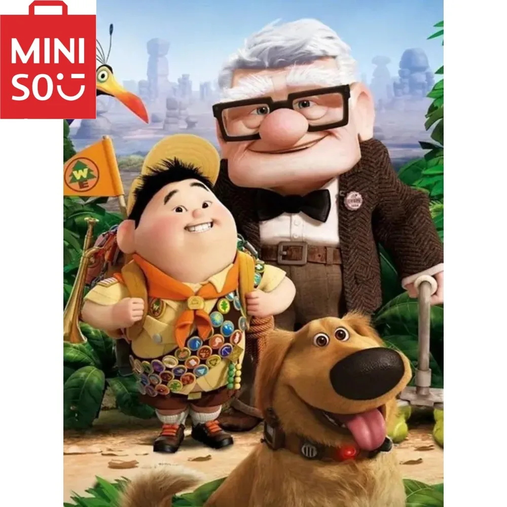 لوحة زيتية مينيسو حسب الرقم ديزني كارتون عائلة الجد الكلب ديكور المنزل اللوحة جدار غرفة نوم ديكور هدية Frameelss #1