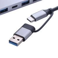 1 To 7 Type-c Expansion Dock Hub Splitter Multifunctional 7-in-1 USB Splitter Grey PD Type-C Docking Station