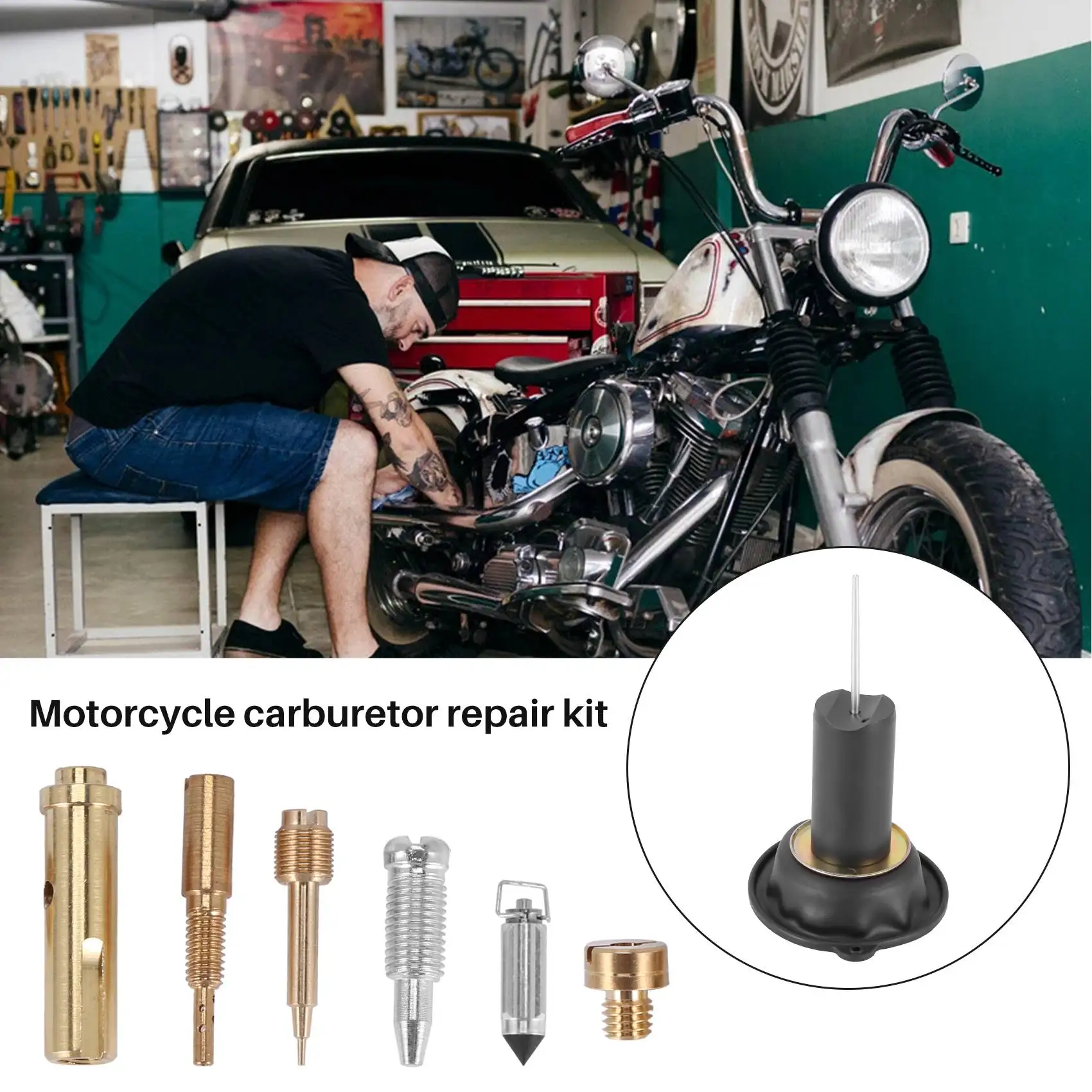 Kit de reparación de carburador de motocicleta, Kit de junta de flotador de pistón para Yamaha Virago 250 XV250