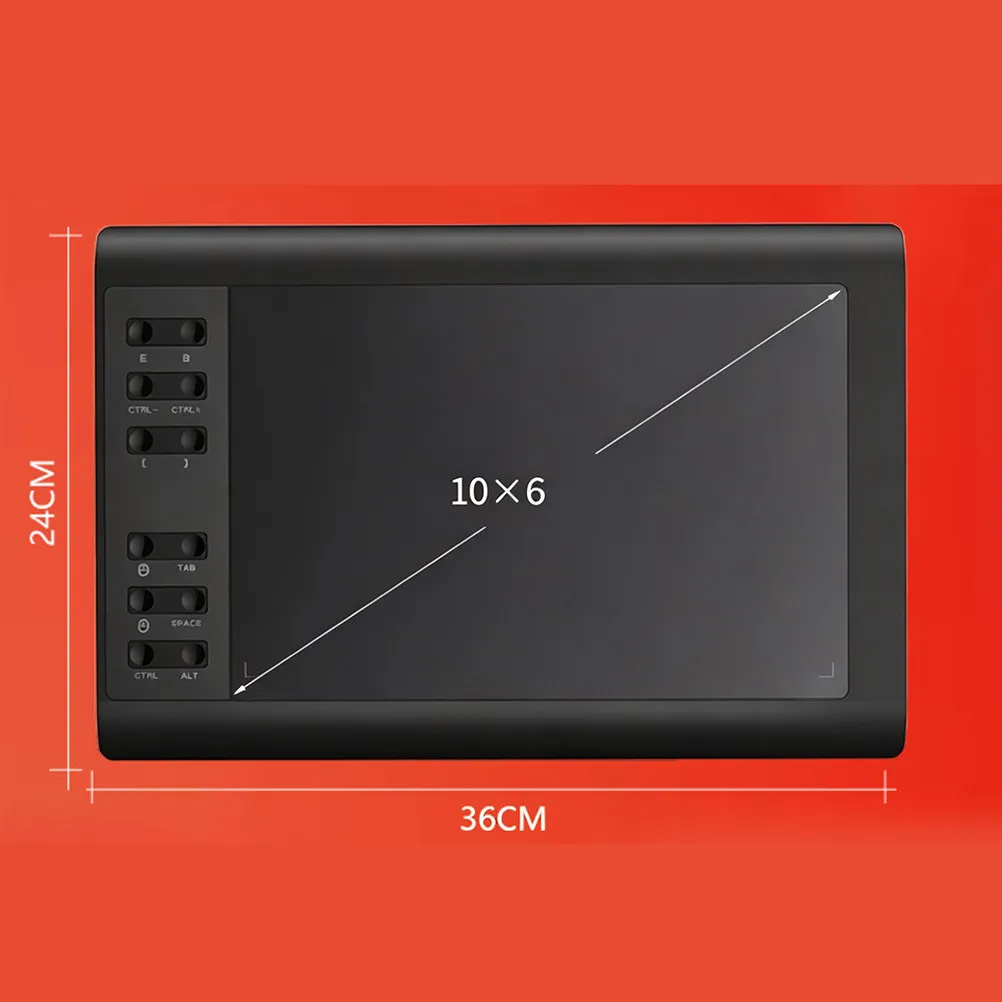 Black Drawing Tablet for Computer Mobile Phone High-Precision Writing Tablet Compatible with Multiple Design