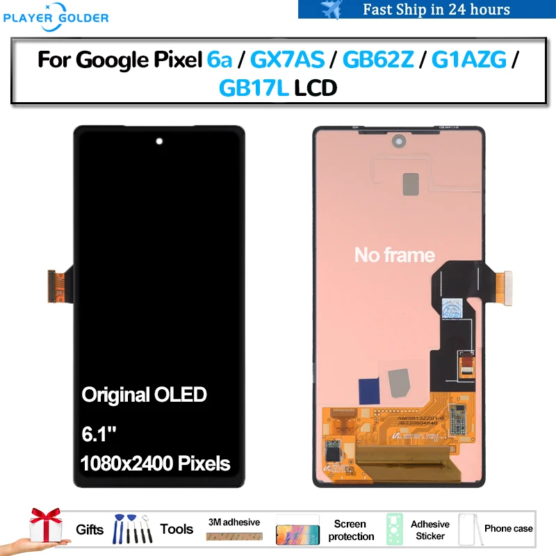 

Original OLED For Google Pixel 6a GX7AS GB62Z G1AZG GB17L Pantalla lcd Display Touch Panel Screen Digitizer Assembly Replacement