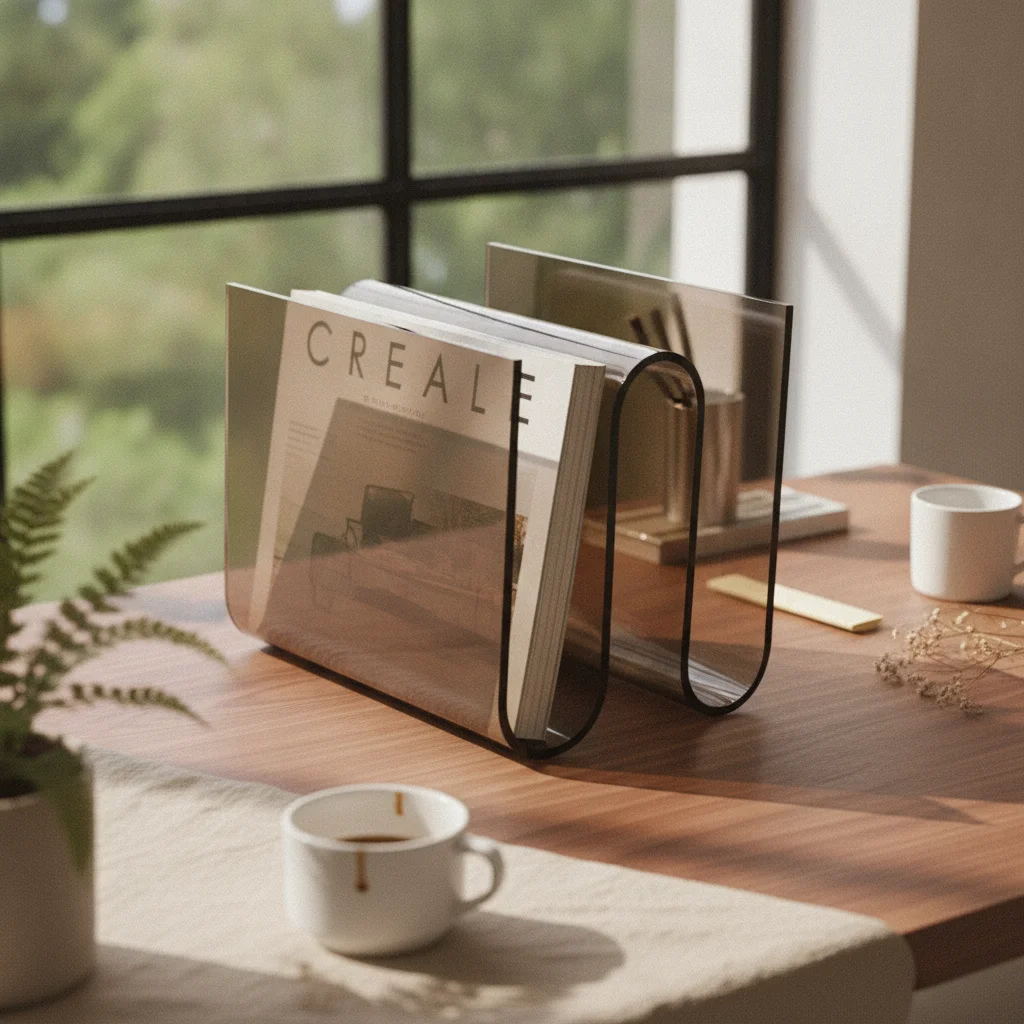 S-Shaped Bookend Curved Acrylic Bookend Book Stand Supports Glossy Clear Book Stoppers Decorative
